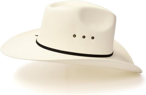 قبعة رعاة البقر من القش الطبيعي من Western Express - نمط أمامي مع شريط أسود | قبعات رعاة البقر وراعية البقر للرجال والنساء in Kuwait