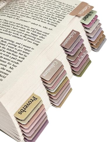 علامات الكتاب المقدس للنساء والرجال، 75 قطعة مع 9 فراغات، لوازم دراسة الكتاب المقدس من مادة فاخرة مقاومة للماء (وردي متدرج) in Kuwait