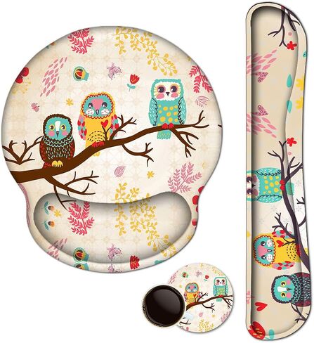 Keyboard Wrist Rest Pad and Mouse pad with Wrist Rest Support Set, Non Slip Rubber Base Wrist Support Mousepad with Ergonomic Comfy Gel Memory Foam for Home Office Efficient Working（Mandala Art) in Kuwait