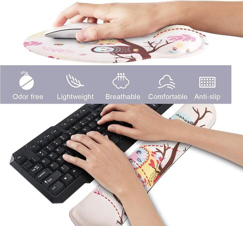Keyboard Wrist Rest Pad and Mouse pad with Wrist Rest Support Set, Non Slip Rubber Base Wrist Support Mousepad with Ergonomic Comfy Gel Memory Foam for Home Office Efficient Working（Mandala Art) in Kuwait
