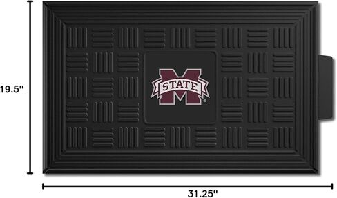 FANMATS - 11777 NCAA Mississippi State University Bulldogs Vinyl Door Mat Black 19"x30" in Saudi Arabia