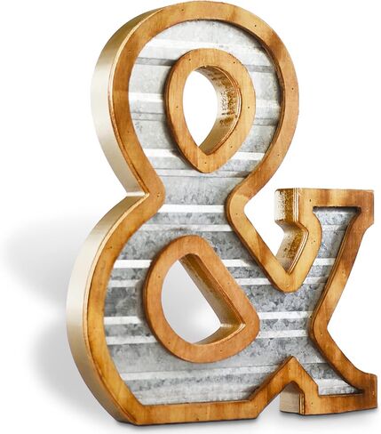 Tavenly 14" Galvanized Farmhouse Letters for Home Decor - 3D Large Metal Letter with Wooden Border - Rustic Monogram Signs for Living Room, Kitchen, Wood Farmhouse Decor, Decorative Wall Art - Z in Saudi Arabia