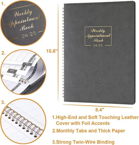 2024 Weekly Appointment Book - Daily Hourly Planner 2024 from January 2024 - December 2024, 8.4" x 10.6", 15-Minute Interval, Flexible Soft Cover, Twin-Wire Binding, Perfect for Your Life in Saudi Arabia