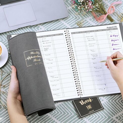 2024 Weekly Appointment Book - Daily Hourly Planner 2024 from January 2024 - December 2024, 8.4" x 10.6", 15-Minute Interval, Flexible Soft Cover, Twin-Wire Binding, Perfect for Your Life in Saudi Arabia