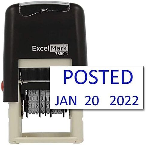 Posted - ExcelMark Self-Inking Rubber Date Stamp - Compact Size - Black Ink in Saudi Arabia
