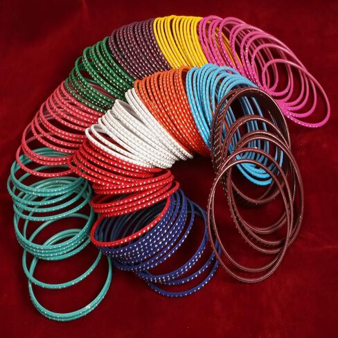 Touchstone "Colorful Bangle Collection Indian Bollywood Alloy Metal Rich Gorgeous And Live Textured Vintage Colors Jewelry Bangle Bracelets For Women. in Saudi Arabia