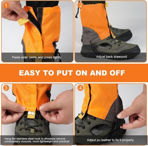 Upgraded Gators for Hiking Boots and Shoes, Adjustable Leg Gaiters for Men Women, 600D Oxford Waterproof Snow Boot Gaiters for Hiking, Trail Running, Hunting, Walking, Snowshoeing, Mountain Climbing in Saudi Arabia