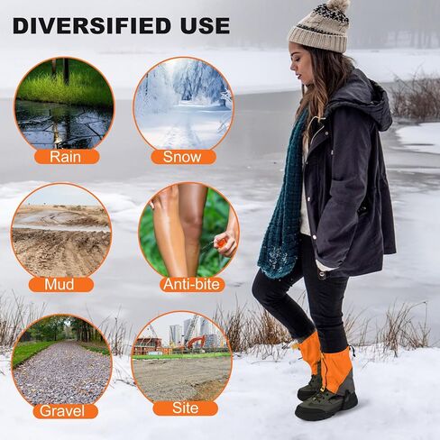 Upgraded Gators for Hiking Boots and Shoes, Adjustable Leg Gaiters for Men Women, 600D Oxford Waterproof Snow Boot Gaiters for Hiking, Trail Running, Hunting, Walking, Snowshoeing, Mountain Climbing in Saudi Arabia