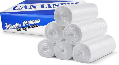(1000 Pack) 16 Gallon Clear Trash Bags, 8 Mic, High-Density, Fits Round and Square 12-16 gal Trash Cans, 24" x 31" Garbage Can Liners in Saudi Arabia