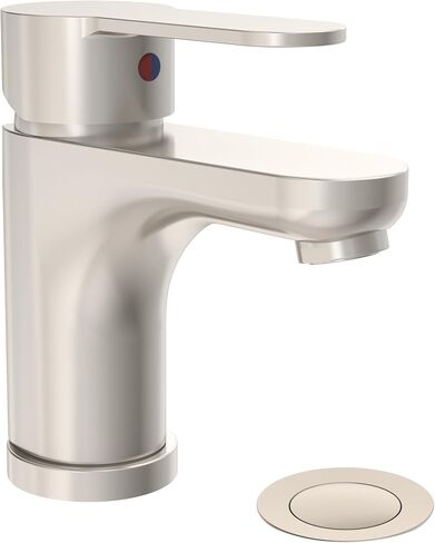 Symmons Identity Single Hole Single Handle Bathroom Faucet with Push Pop Drain in Matte Black (1.0 GPM), Large in Saudi Arabia