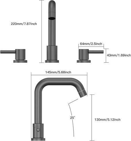 GAOMON Brushed Nickel Bathroom Faucet 3 Hole,8 Inch Bathroom Faucet with Metal Pop-up Drain Assembly, Two Handle Vanity Faucet with cUPC Supply Lines, 8" Widespread Bathroom Sink Faucet in Saudi Arabia
