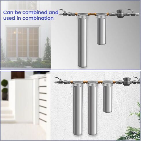 10 Inch Stainless Steel 304 Water Filter Housing for 9-3/4''-10'' Length, 2.5''-3'' OD Filter Cartridge, Double O-Rings Seal,3/4'' Inlet and Outlet Filter System for Household (BUS-10-3/4NPT) in Kuwait