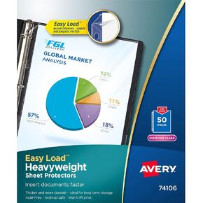 Avery 74100 Heavyweight Sheet Protectors, Letter Size, Diamond Clear, 100/BX in Kuwait