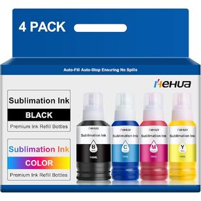 hehua Sublimation Ink Refilled Bottles 542 Auto Refill Ink Use for ET-2720 ET-2760 ET-2750 ET-4800 ET-2800 ET-2803 ET-2850 ET-15000 Printers Heat Press Transfer on Mugs T-Shirts, 440ML