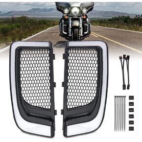 دراجة نارية هدية الساق LED بدوره إشارة أقل هدية مشاوي تشغيل أضواء ل Harley Touring Street Road Glide 2014-2022، زوج واحد (كروم) in Kuwait