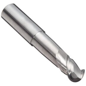 YG-1 E5974 Carbide Ball Nose End Mill, Uncoated (Bright) Finish, 50 Deg Helix, 2 Flutes, 2.25" Overall Length, 0.25" Cutting Diameter, 0.25" Shank Diameter