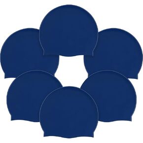 6 Pieces Unisex Adult Silicone Swim Cap Waterproof Swimming Hat Durable Non-Slip Swimming Pool Cap Elastic Swimming Cap for Long and Short Hair