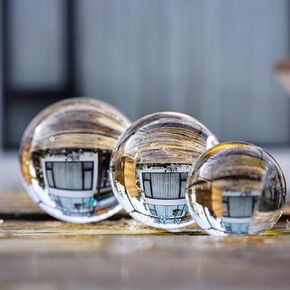 ZEERSHEE 3pcs 60/80/100mm Clear Crystal Balls with Stand Decorative Transparent Spheres Photography Prop for Magical Shots Fengshui Crystal Balls for Meditation Divination Decor