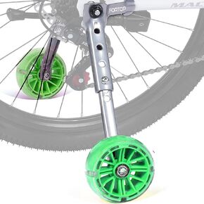 Bike Training Wheels, Pair of Heavy Duty Rear with Stabilizers Mounted Kit for 16 18 20 22 24 inch Kids Boy Girls Variable Bike (Green, 16-24 Inch)