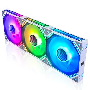 DS Assembled Building Blocks Case Fans, 120MM LED Fans Compatible with ASUS Aura, MSI Mystic Light for PC Case, Computer CPU Cooler, Liquid Cooled Radiators System (3Pack Fans, G Series)