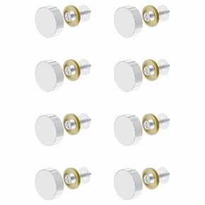 8 PCS 18mm(0.71") Mirror Screws, Brass Decorative Caps Cover Fasteners, Metal Mirror Nails, Polished Flat Silver Lid (Bright Silver)