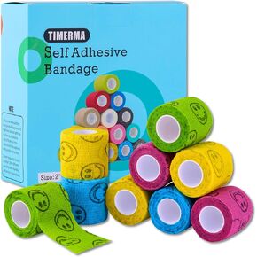 9 Rolls Self Adhesive Bandage Wrap Elastic&Breathable Ideal for Wound Care, Sports & Joint Sprains Adhesive Vet Wrap Versatile Support for Dogs Cats Horses Birds, Pet First Aid (Multi-Camo)