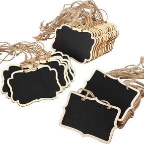 20PCS Blackboard Slate Decanter Tag，Mini Chalkboard Signs，Chalkboard Tags Hanging Wooden Chalkboard Signs，Mini Wooden Chalkboard Signs Custom Liquor Decanter Labels，for Table Numbers, Food Signs