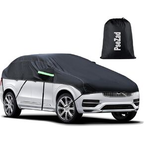 Universal Half Car Cover Waterproof All Weather, Black Car Covers for Automobiles Outdoor Indoor for All Season Waterproof Dustproof Uv Resistant Snowproof Fit for Sedan in Kuwait