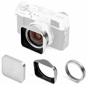 NiSi NC UV Adapter Hood Kit for Fujifilm X100 Series (Black) - Lens Protection Filter for Fuji X100 Cameras (X100, X100S, X100F, X100T, X100V, X100VI) - 49mm Front Filter Thread, Press-On Metal Hood
