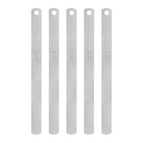 HARFINGTON 5pcs Mn Steel Feeler Gauge 0.02mm Thickness 150mm Length Metric Filler Thickness Gage Gap Measuring Tool Single Blade
