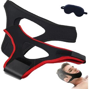 Veralabs Airflow Jaw Strap, Airflow Jaw Strap Veralabs, Air Flow Jaw Strap, Breathable Stop Snoring Chin Strap Snoring Solution for Users to Keep Mouth Closed (Black+Blue)