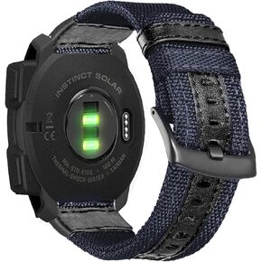 Olytop 2 Pack 22mm Rugged Watch Bands for Garmin Instinct/Instinct 2 Solar, Military Fabric Sports Wristband Replacement Watch Strap Men Women for Garmin Instinct 2 Tactical/Esports/Tide