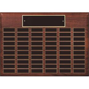 12 x 16 Inch Perpetual Plaque Award Multiple Name Plate Board for Employee Appreciation, Recognition, Achievement, Walnut Finish with Black and Gold Header, 24 Name Plates in Kuwait