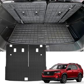 Floor Mats for 2023 2024 Honda Pilot All Weather Protection TPE Rubber Floor Liners for 2023 2024 Honda Pilot Accessories, Odorless Anti-Slip, 1st, 2nd & 3rd Row, Black