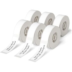 Label Maker Tape NIIMBOT D11 6 Rolls Adapted Cable Label Print Paper Standard Laminated Office Labeling Tape Replacement for D11 Handheld Label Machine Oil Proof Waterproof Tearproof