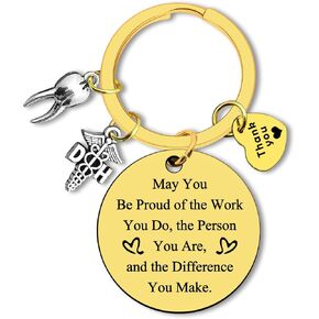 Dentist Appreciation Gift Keychain Thank You Gifts for Dental Hygienist Gifts Dentist Assistant Gifts Dental Jewelry for DH Dentist Office Orthodontist Gift Retirement Gift Christmas Birthday Gift