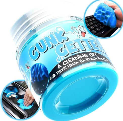PeerBasics Gunk Getter، جل تنظيف للأماكن التي يصعب الوصول إليها، حامل أكواب السيارة الإلكتروني للوحة المفاتيح المكتبية، جل منظف لإزالة فتات الغبار (حقيبة قابلة للإغلاق، أزرق، 3 أونصة) in Saudi Arabia