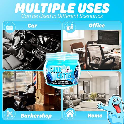 PeerBasics Gunk Getter، جل تنظيف للأماكن التي يصعب الوصول إليها، حامل أكواب السيارة الإلكتروني للوحة المفاتيح المكتبية، جل منظف لإزالة فتات الغبار (حقيبة قابلة للإغلاق، أزرق، 3 أونصة) in Saudi Arabia