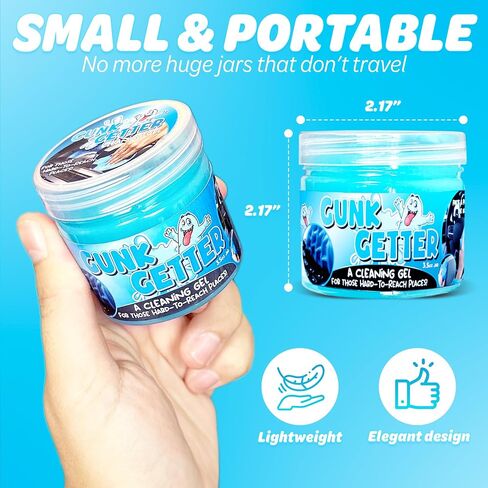 PeerBasics Gunk Getter، جل تنظيف للأماكن التي يصعب الوصول إليها، حامل أكواب السيارة الإلكتروني للوحة المفاتيح المكتبية، جل منظف لإزالة فتات الغبار (حقيبة قابلة للإغلاق، أزرق، 3 أونصة) in Saudi Arabia
