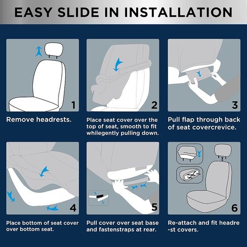 PIC AUTO Leather Car Seat Covers, Black Full Set Air Mesh with Carbon Fiber Automotive Seat Covers, Front and Rear Bench, Airbag Compatible Universal Fits Most Cars, SUVs, Trucks and Vans in Kuwait