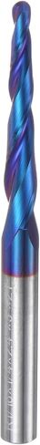 uxcell Tapered Ball Nose End Mill CNC Router Bit, 1/16" Radius 1/4" Shank Solid Carbide Coated Upcut Spiral 2 Flutes Cutter Milling Tool, 1/8" Dia 3" Total Length in Saudi Arabia