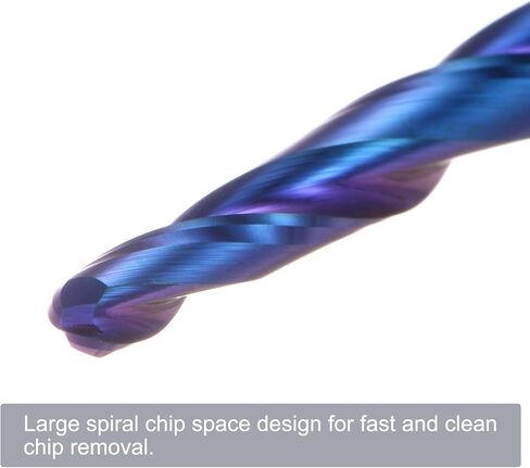 uxcell Tapered Ball Nose End Mill CNC Router Bit, 1/16" Radius 1/4" Shank Solid Carbide Coated Upcut Spiral 2 Flutes Cutter Milling Tool, 1/8" Dia 3" Total Length in Saudi Arabia