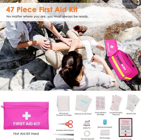 Car Emergency Safety Kit Bag, Car Emergency Kit with Digital Air Compressor, First Aid Kit, Heavy Duty Emergency Roadside Assistance Kit jumper, Tow Strap, Tire Repair Kit, Hammer for Women, Men, Teen in Saudi Arabia