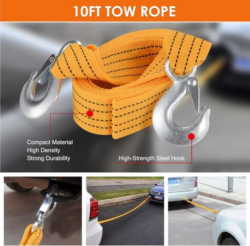 Car Emergency Safety Kit Bag, Car Emergency Kit with Digital Air Compressor, First Aid Kit, Heavy Duty Emergency Roadside Assistance Kit jumper, Tow Strap, Tire Repair Kit, Hammer for Women, Men, Teen in Saudi Arabia