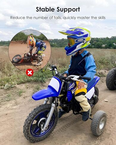 Dirt Bike Training Wheels Compatible with Honda CRF50 XR50 Z50 Z50R Razor MX125 MX400 MX500 Yamaha PW50 TTR50 and Most 50CC 49cc Motorcycles，Adjustable Height Training Wheels for Kids' Pit Dirt Bikes in Kuwait