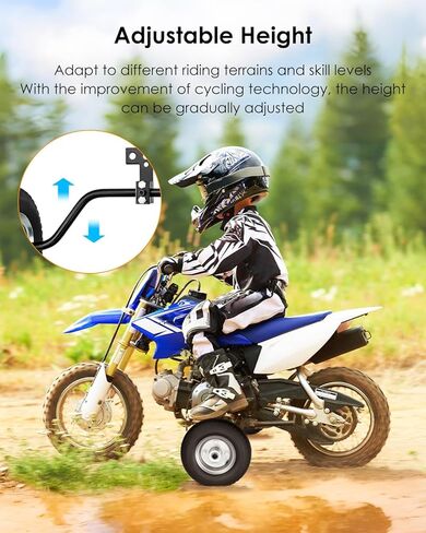 Dirt Bike Training Wheels Compatible with Honda CRF50 XR50 Z50 Z50R Razor MX125 MX400 MX500 Yamaha PW50 TTR50 and Most 50CC 49cc Motorcycles，Adjustable Height Training Wheels for Kids' Pit Dirt Bikes in Kuwait