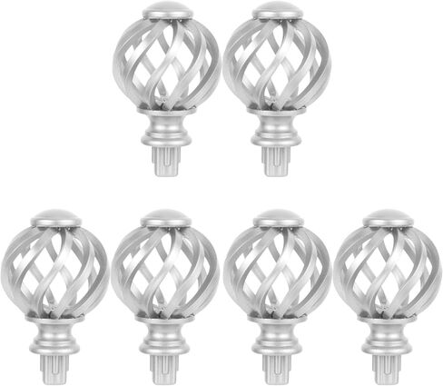 Didiseaon 6 Pcs Bird Cage Curtain Rod Drapery Rod Curtain Rod End Finials Curtain Rod White End Cap for Curtain Rod Window Treatments Vintage Curtains Curtain End Caps Stopper Plastic in Saudi Arabia