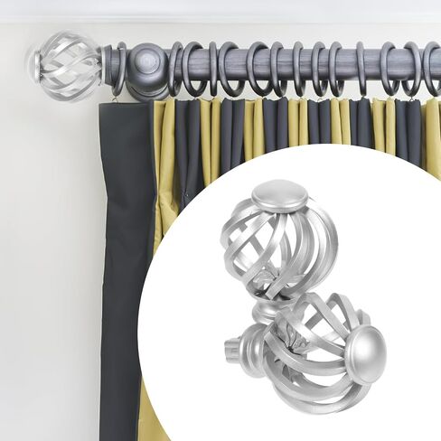 Didiseaon 6 Pcs Bird Cage Curtain Rod Drapery Rod Curtain Rod End Finials Curtain Rod White End Cap for Curtain Rod Window Treatments Vintage Curtains Curtain End Caps Stopper Plastic in Saudi Arabia