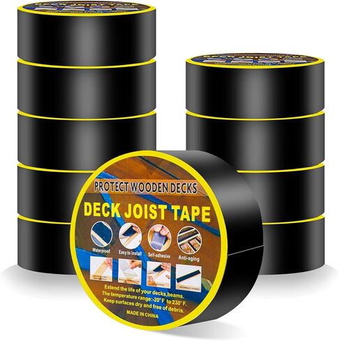 Gekufa Joist Tape for decking 2''×50', 10 Pack Weather-Resistant Deck Joist Tape, Waterproof and Anti-Corrosion sealant Deck Tape, Suitable for Wooden Decks, Outdoor Decks, beamed Roofs in Kuwait