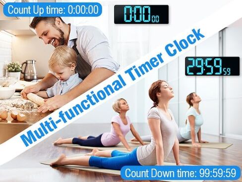 TXL 17.2" Large Digital Wall Clock Bluetooth Sync Time, LED Wall Clock with Date and Temperature, Count Up/Down Timer Clock with Remote Control, Adjustable Brightness Alarm Clock in Saudi Arabia